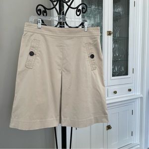 Banana Republic Skirt Womens 14 Tan Khaki Pockets Pleat Stretch Casual Travel